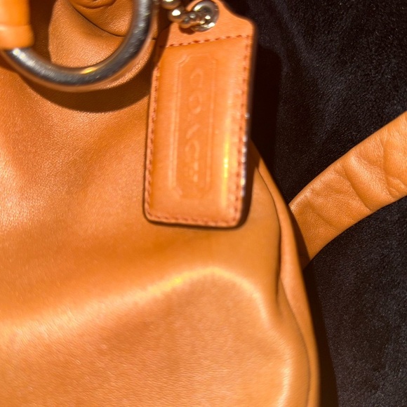 Coach Orange/Tan Leather Shoulder Bag - Picture 7 of 16